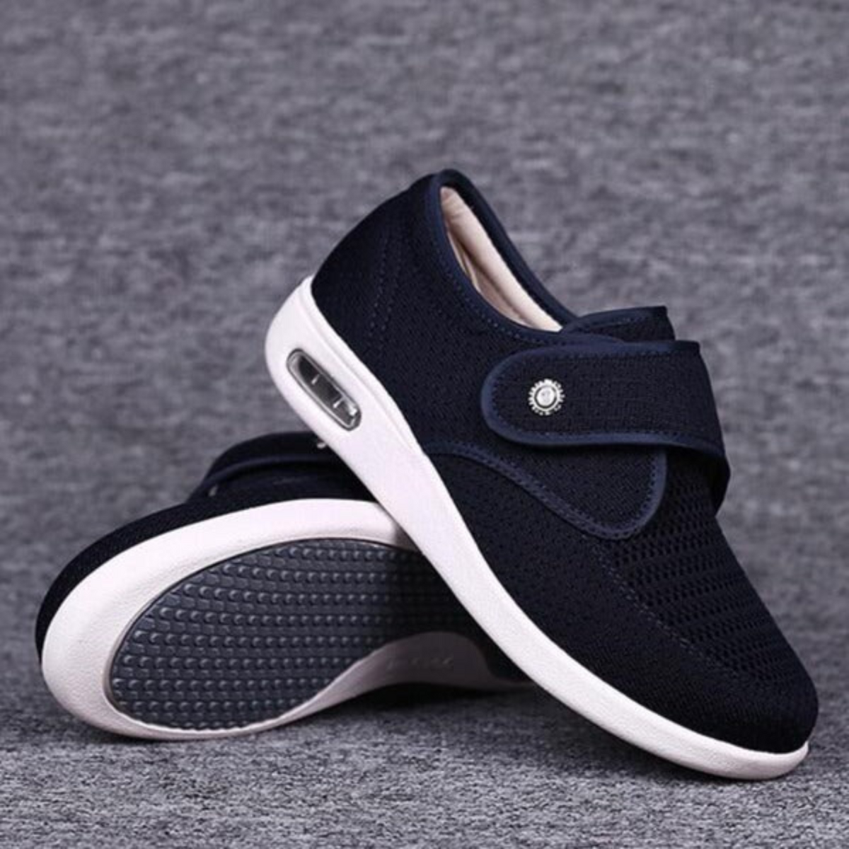 Kobiece buty na rzepy - Komfortowy krój z regulacją i poduszką powietrzną - J&B - 3
