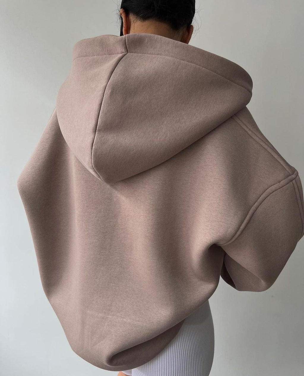 Hoodie damski oversize z dekoltem polo i kapturem | N&W - 4