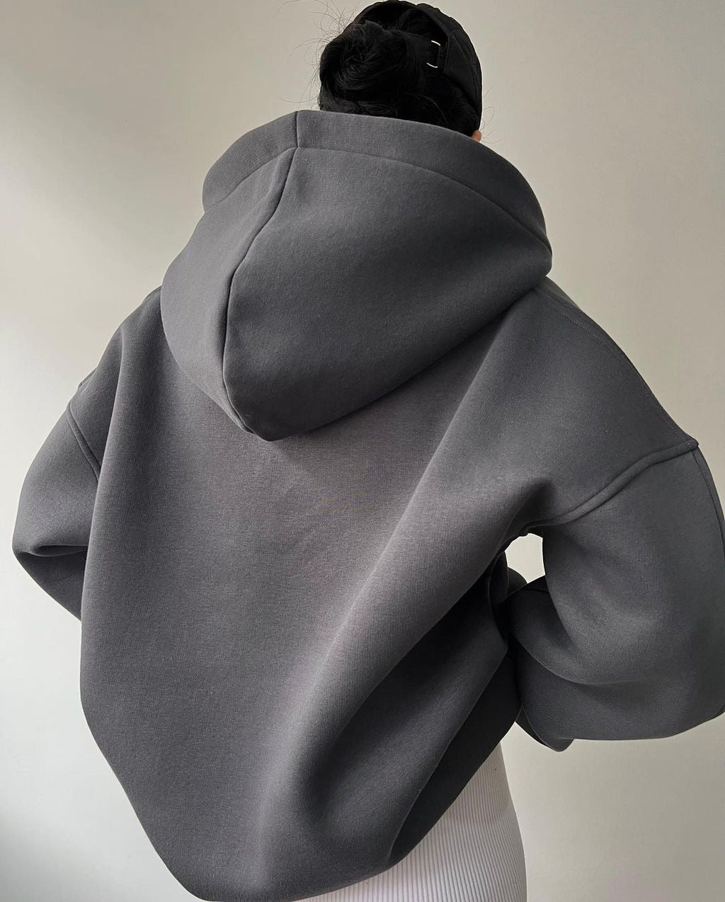 Hoodie damski oversize z dekoltem polo i kapturem | N&W - 8