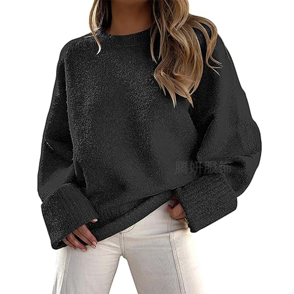 Pullover damski o luźnym kroju z szerokimi rękawami | N&W - 1