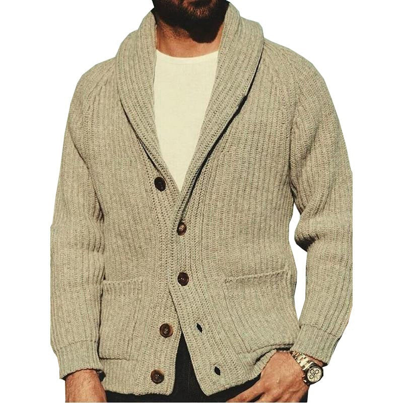 Cardigan męski z szerokim kołnierzem i guzikami | N&W - 6