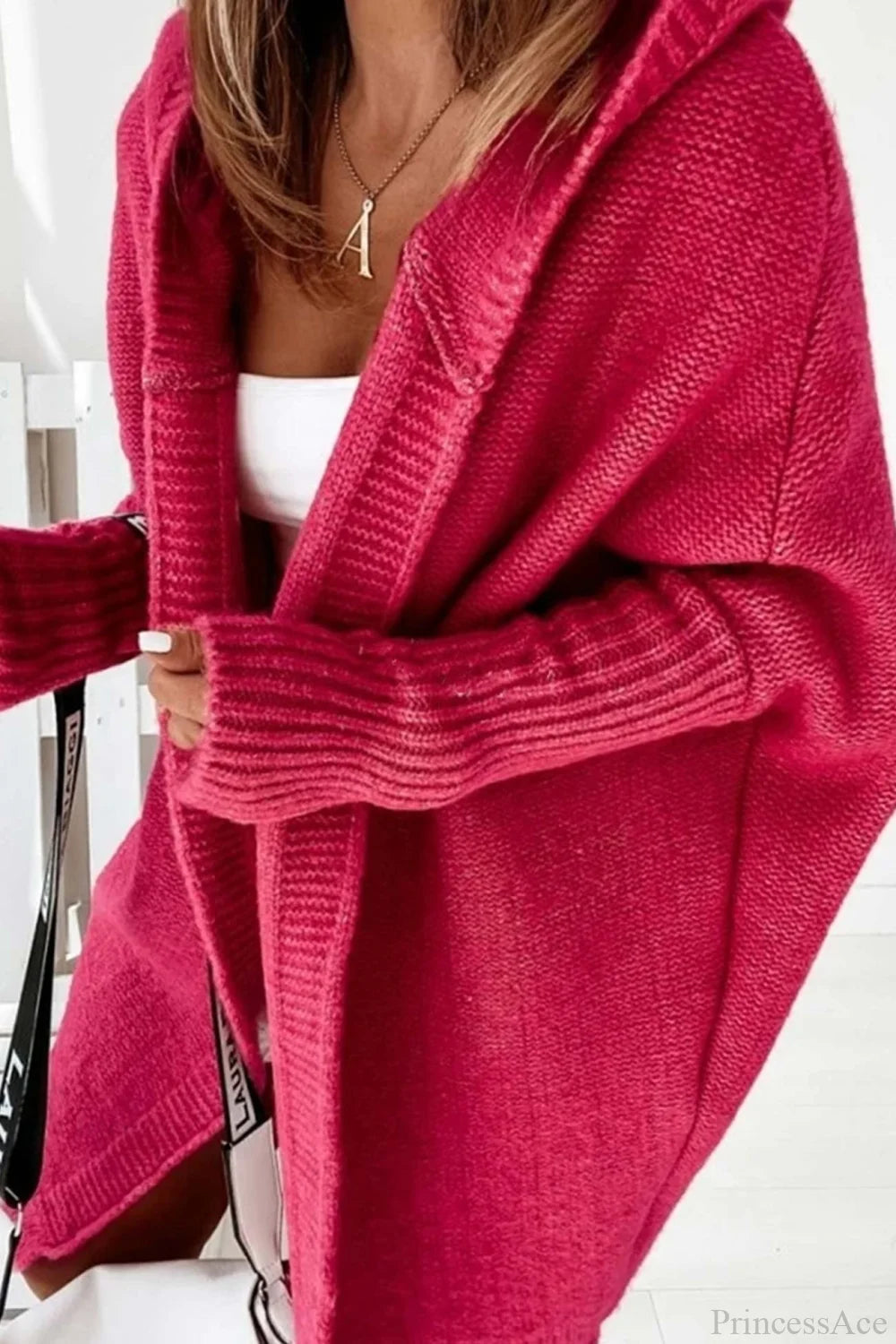 Cardigan damski z kapturem i luźnym krojem | N&W - 1