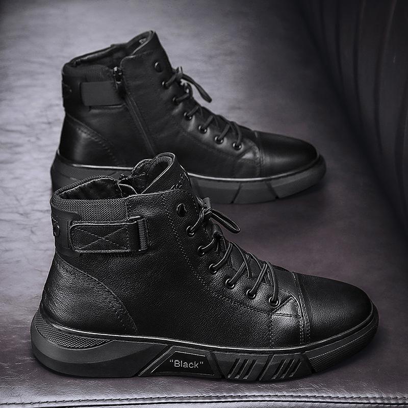 Męskie sneakersy typu high-top z klasycznym sznurowaniem i modnym akcentem | N&W - 3