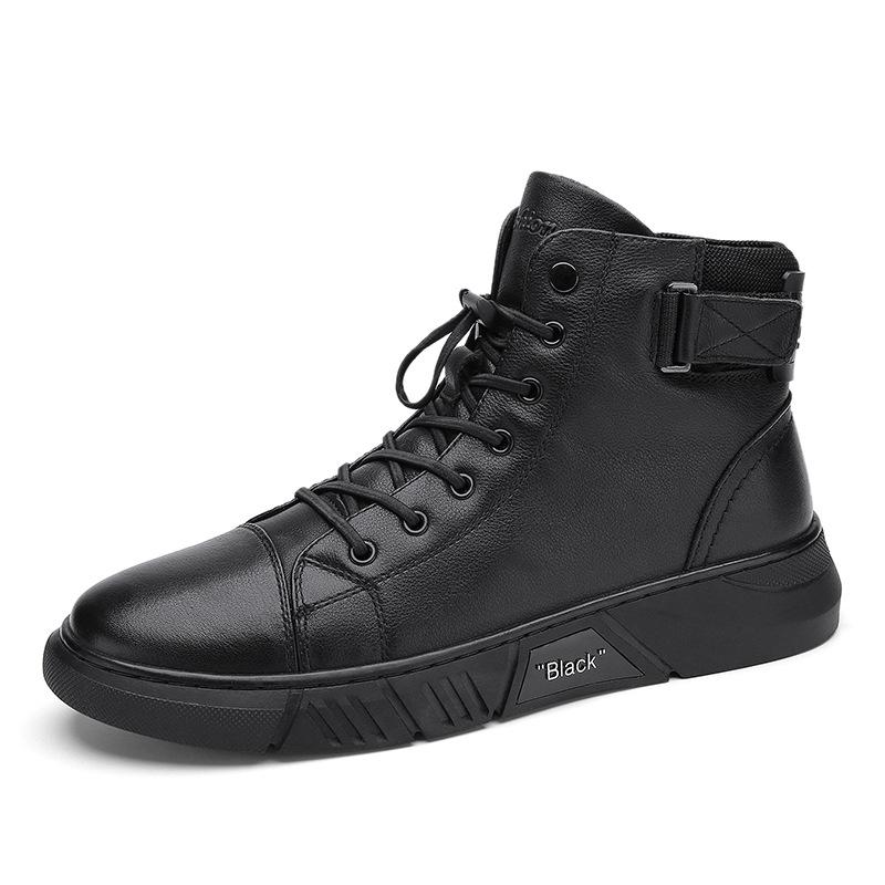 Męskie sneakersy typu high-top z klasycznym sznurowaniem i modnym akcentem | N&W - 5
