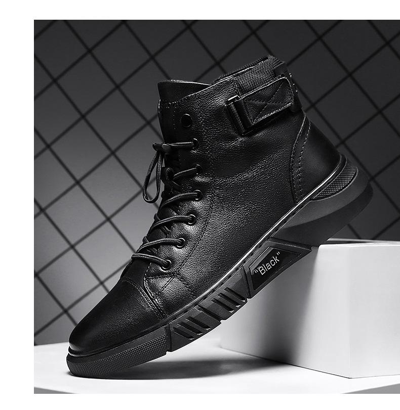 Męskie sneakersy typu high-top z klasycznym sznurowaniem i modnym akcentem | N&W - 6