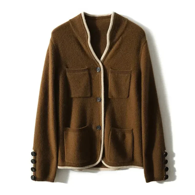 Cardigan damski z guzikami i kieszeniami | N&W - 3
