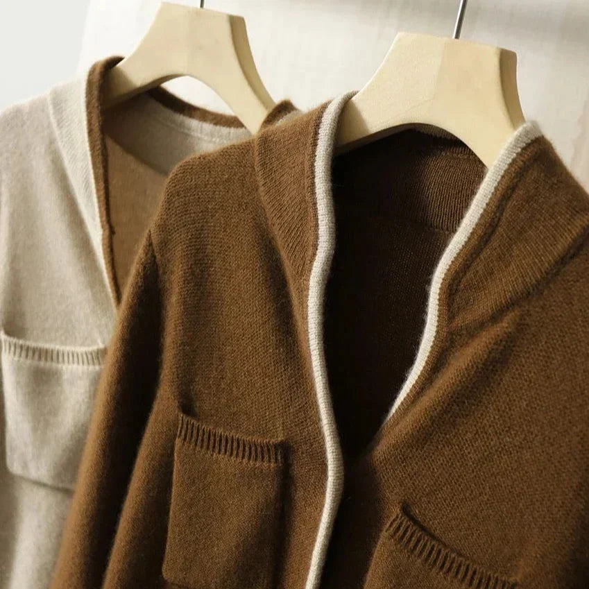Cardigan damski z guzikami i kieszeniami | N&W - 10