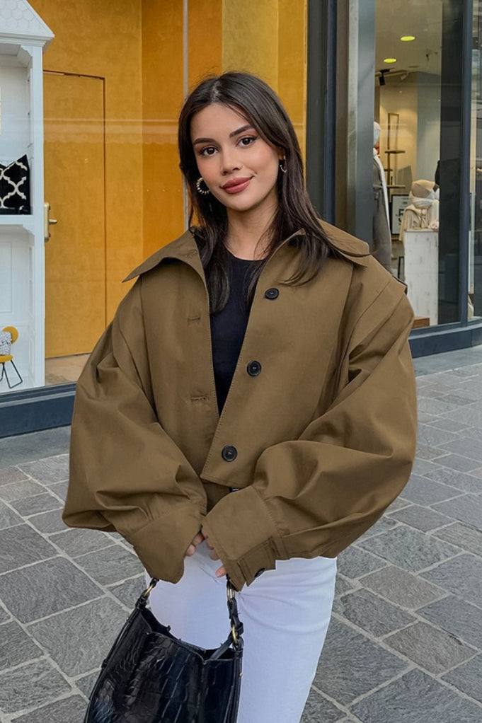 Kurtka Damska Oversized z Balonowymi Rękawami | N&W - 1
