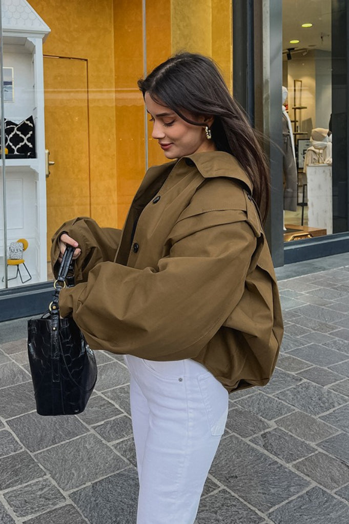 Kurtka Damska Oversized z Balonowymi Rękawami | N&W - 3