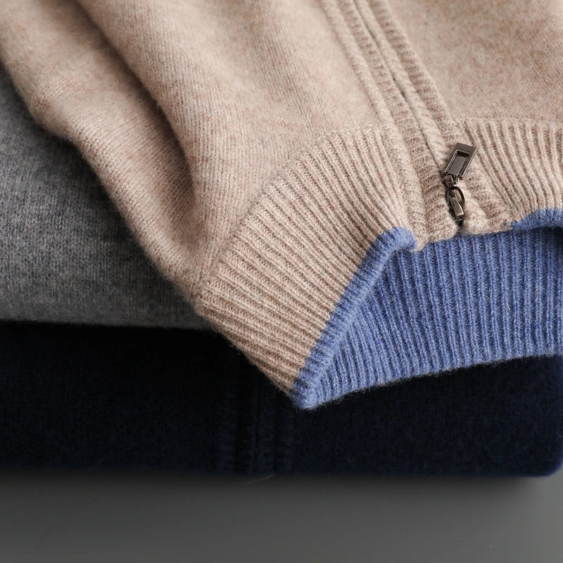 Sweter męski z zamkiem błyskawicznym i stójką | N&W - 3