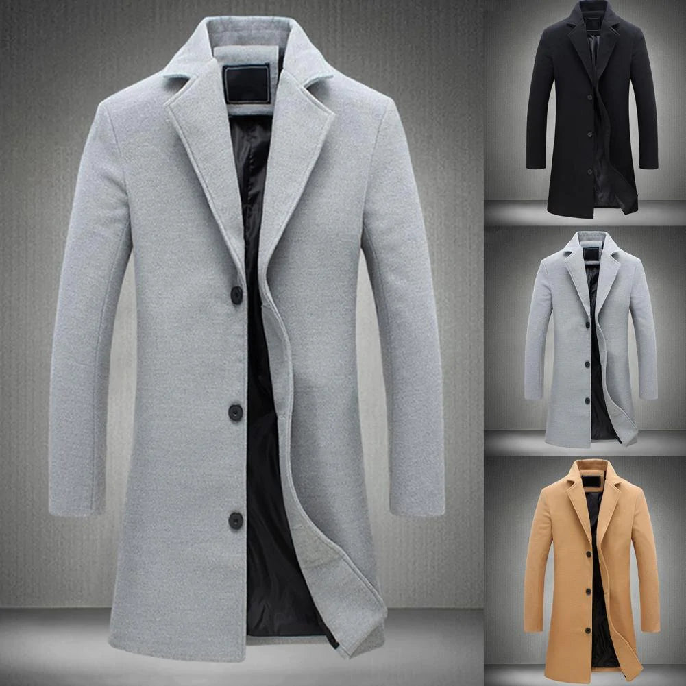 Płaszcz męski o klasycznym kroju z eleganckim wykończeniem | N&W - 4