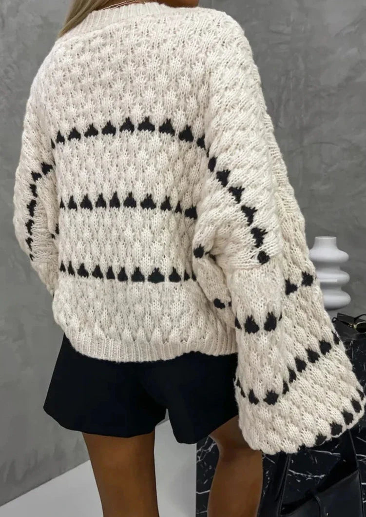 Pullover damski z luźnym krojem i szerokimi rękawami | N&W - 4