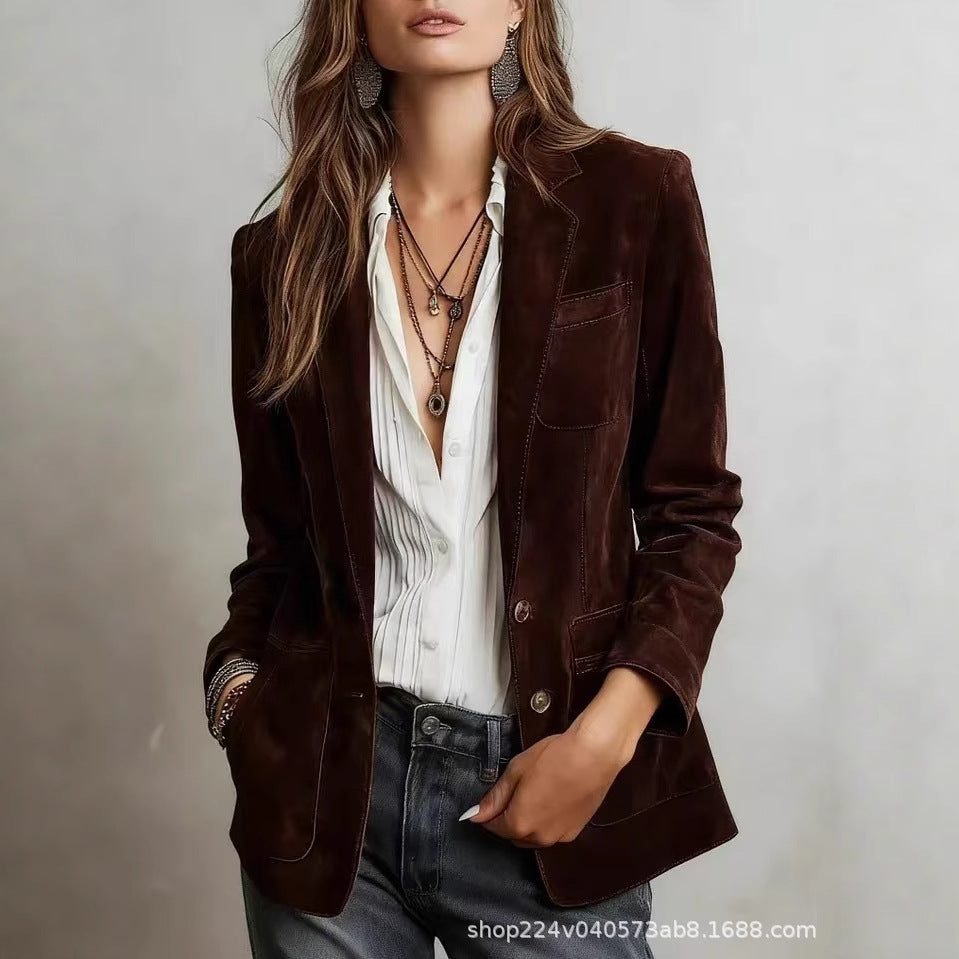 Marynarka damska w wąskim kroju z eleganckimi detalami | N&W - 4