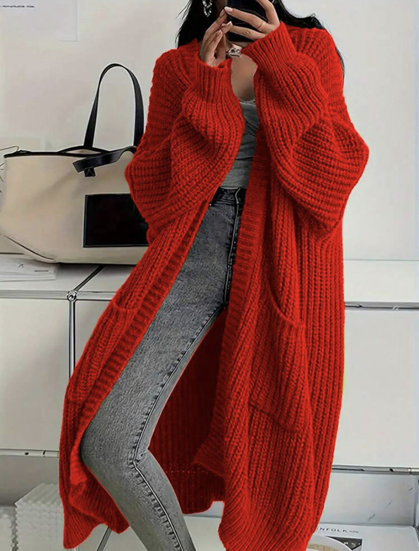 Cardigan damski o luźnym kroju z kieszeniami | N&W - 3