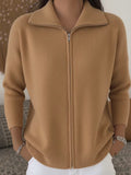 Damski cardigan z zamkiem i stójką | N&W - 4