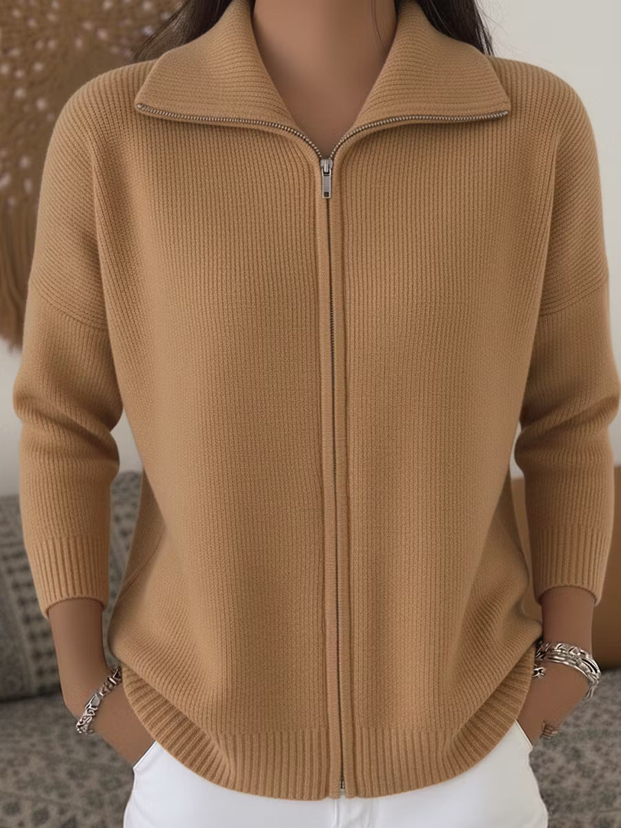 Damski cardigan z zamkiem i stójką | N&W - 4