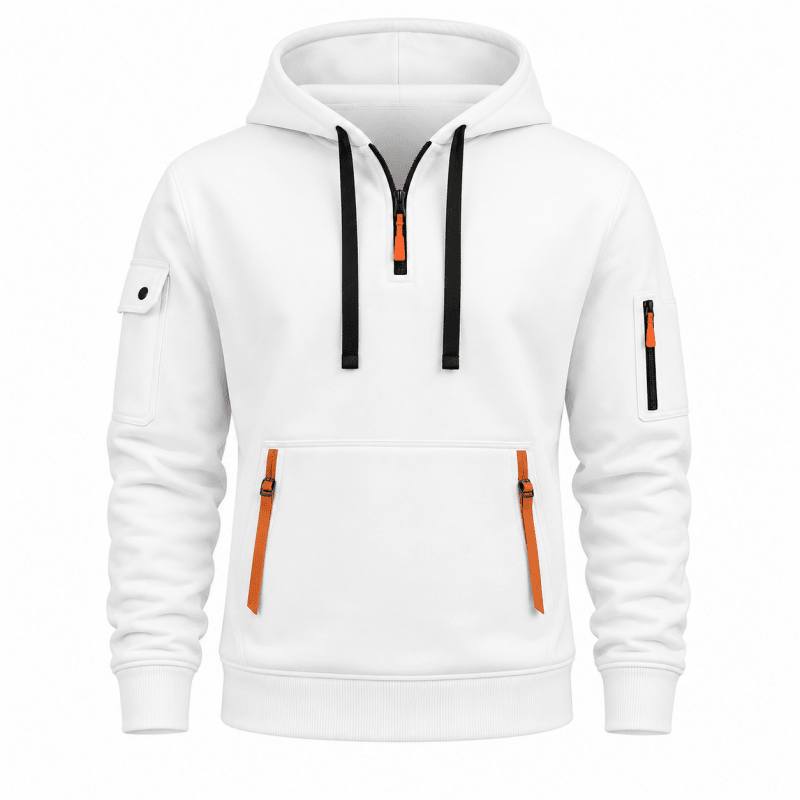 Hoodie męski z funkcjonalnymi kieszeniami i regulowanym kapturem | N&W - 8