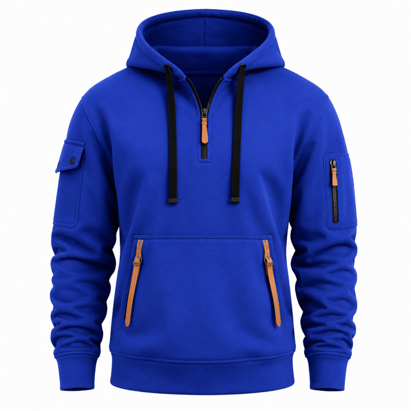 Hoodie męski z funkcjonalnymi kieszeniami i regulowanym kapturem | N&W - 10