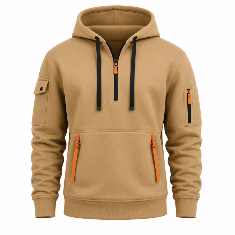 Hoodie męski z funkcjonalnymi kieszeniami i regulowanym kapturem | N&W - 11