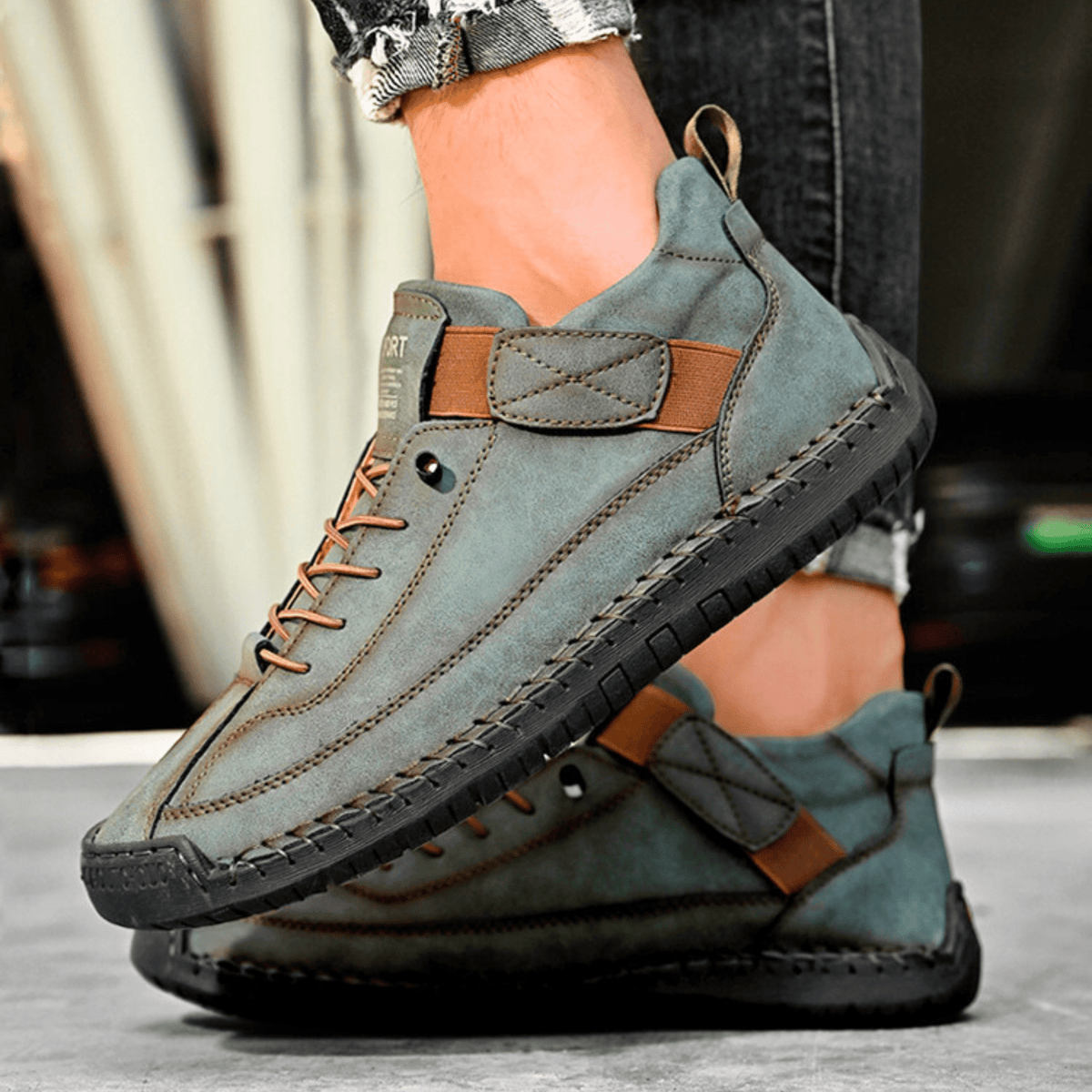 Męskie Buty Casual z wygodnym zapięciem na rzep i sportowym fasonem | N&W - 14