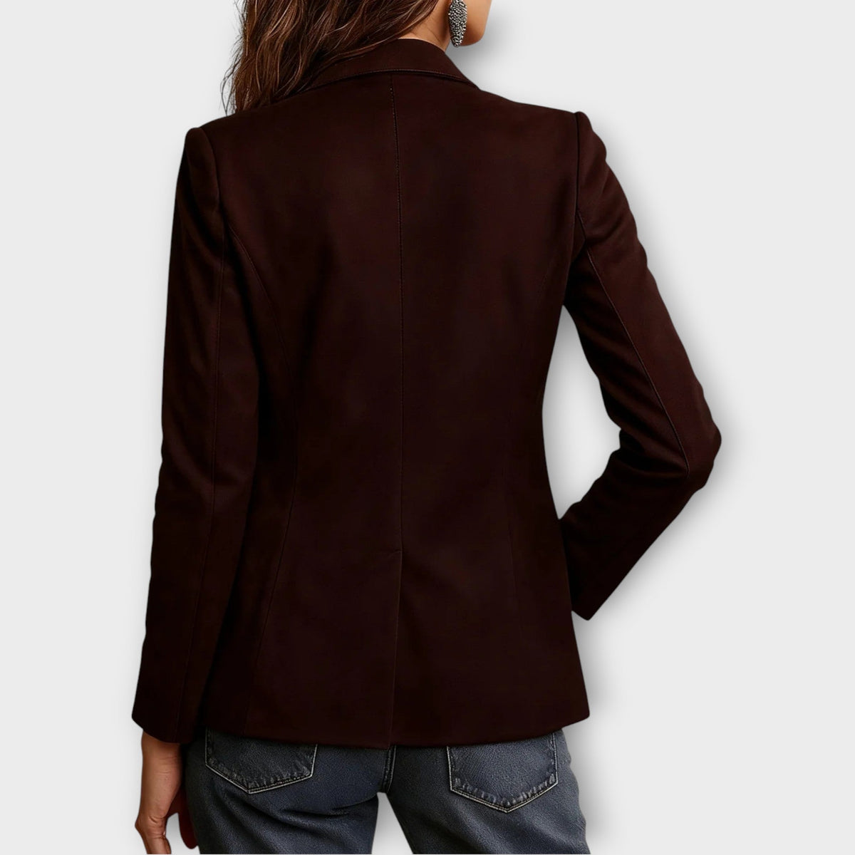 Blazer damski z dopasowanym krojem i kieszeniami | N&W - 5