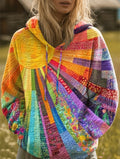 Hoodie damski z oryginalnym wzorem i luźnym krojem | N&W - 1