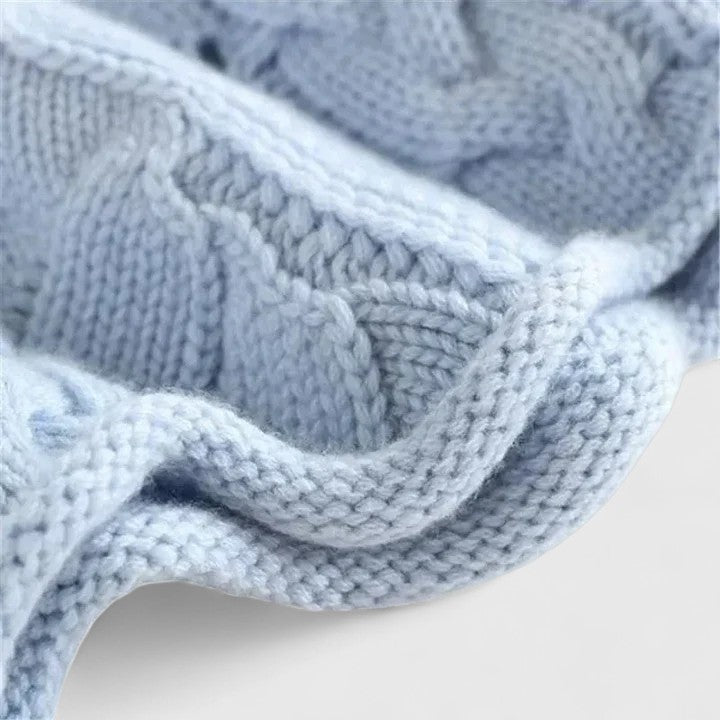 Pullover damski z kołnierzem stójkowym i warkoczowym wzorem | N&W - 3