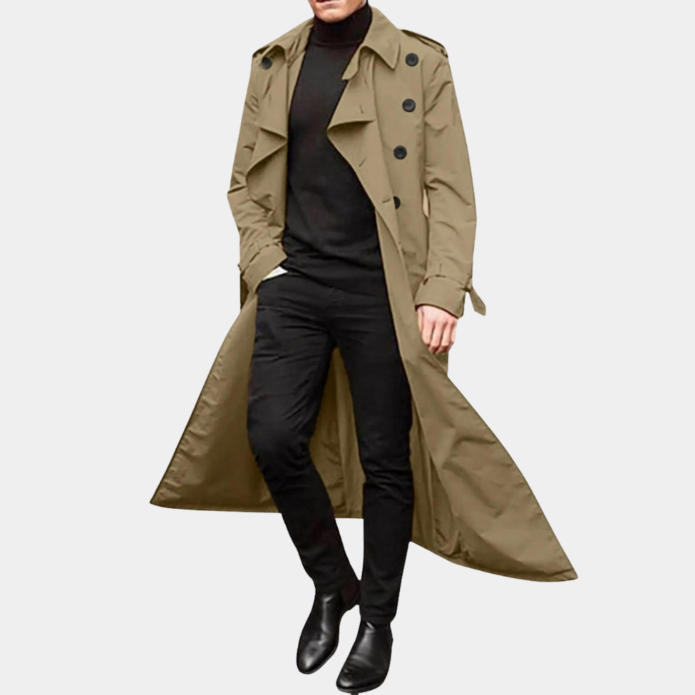 Męski Trenchcoat – Elegancki Krój z Paseczkiem | N&W - 1