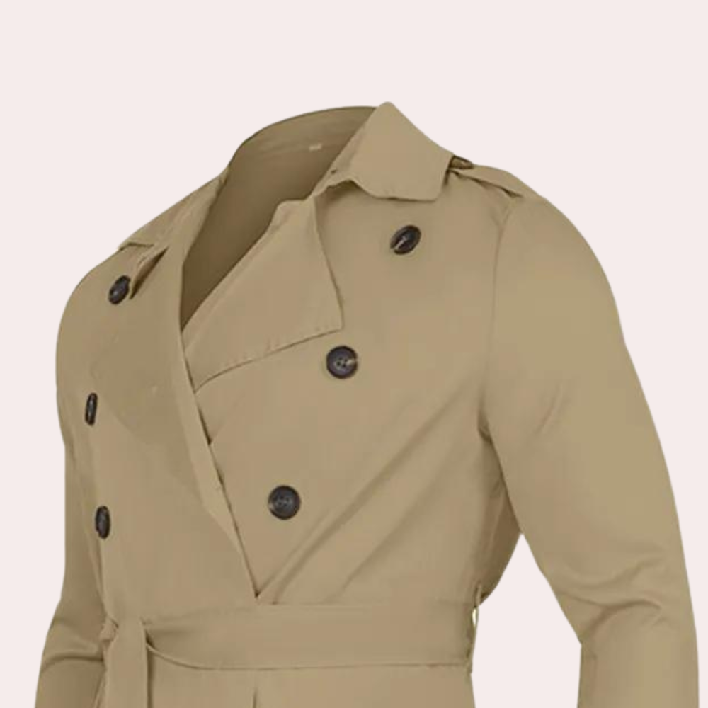 Męski Trenchcoat – Elegancki Krój z Paseczkiem | N&W - 4