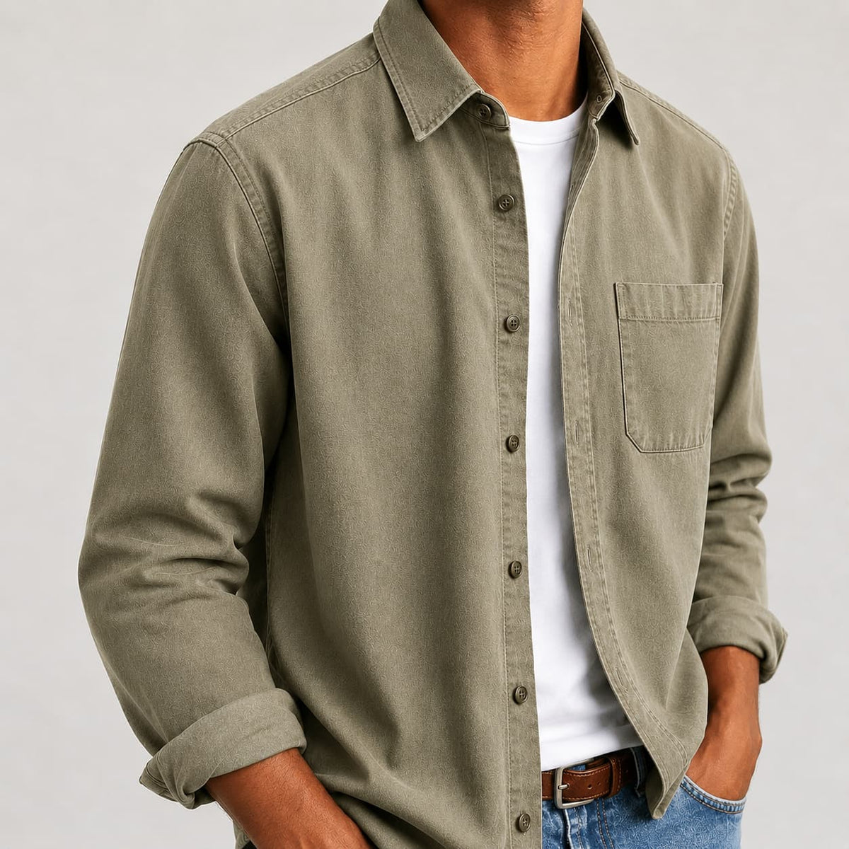 Koszula męska Button-Down z kieszonką | N&W - 1