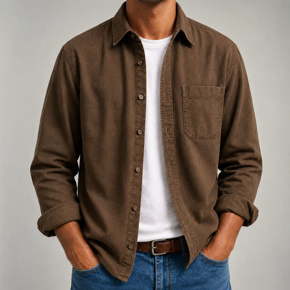 Koszula męska Button-Down z kieszonką | N&W - 4
