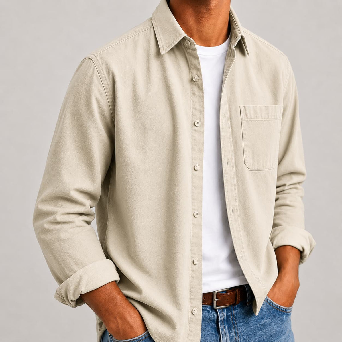 Koszula męska Button-Down z kieszonką | N&W - 8