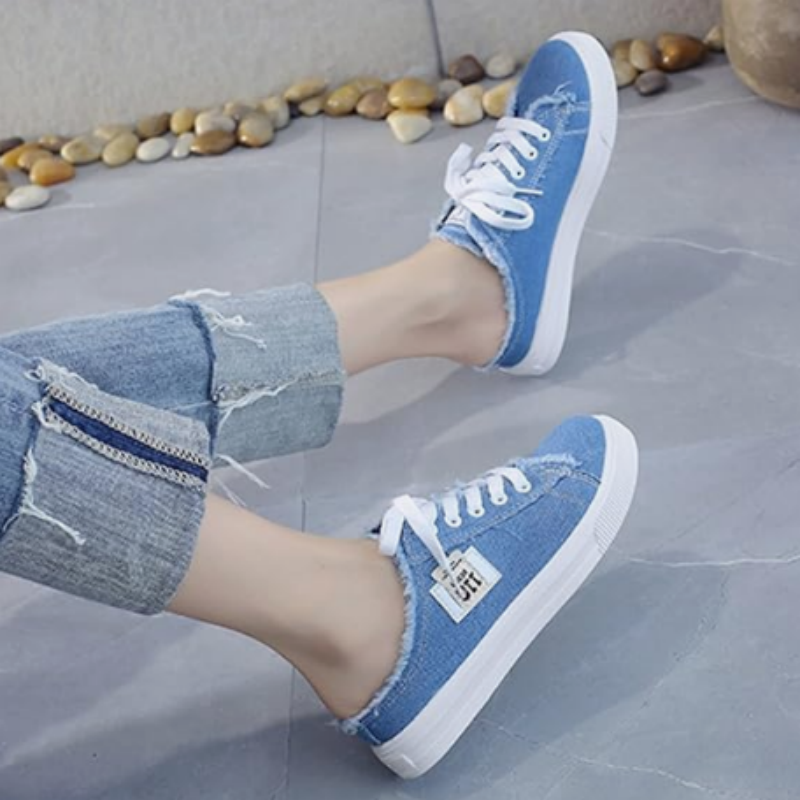 Sneakersy damskie z odkrytą piętą i przetarciami | N&W - 3