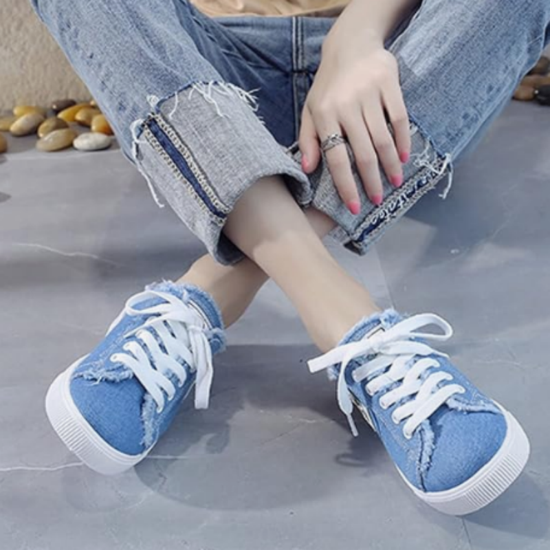 Sneakersy damskie z odkrytą piętą i przetarciami | N&W - 4