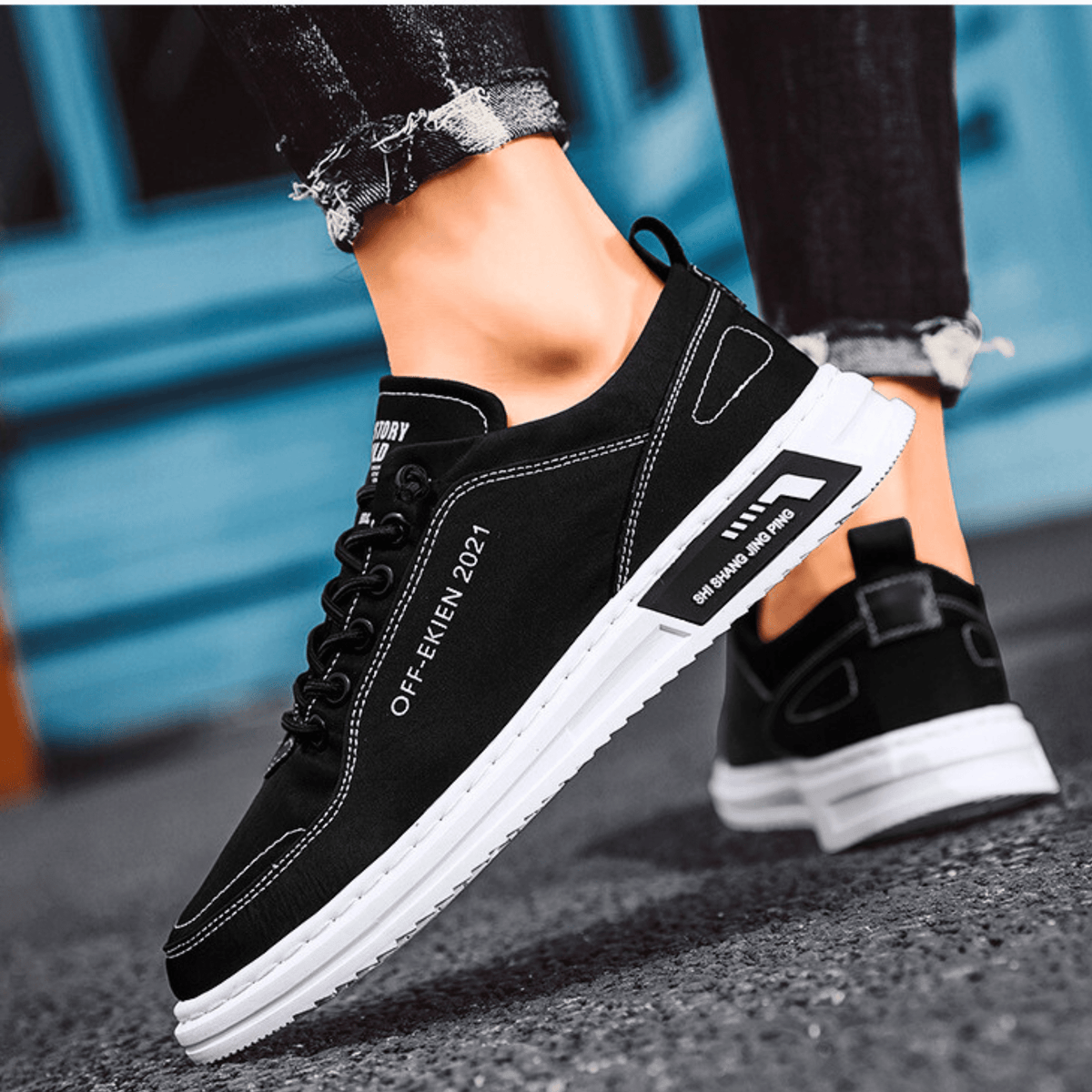 Sneakersy Męskie z Komfortowym Fasonem i Wyrazistym Detalem | N&W - 18 - Nowa-aura