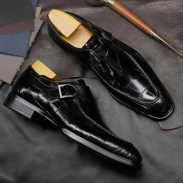 Męskie buty skórzane z kwadratowym noskiem i eleganckim fasonem | N&W - 1 - Nowa-aura