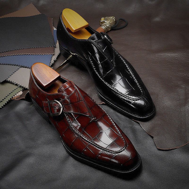 Męskie buty skórzane z kwadratowym noskiem i eleganckim fasonem | N&W - 2 - Nowa-aura