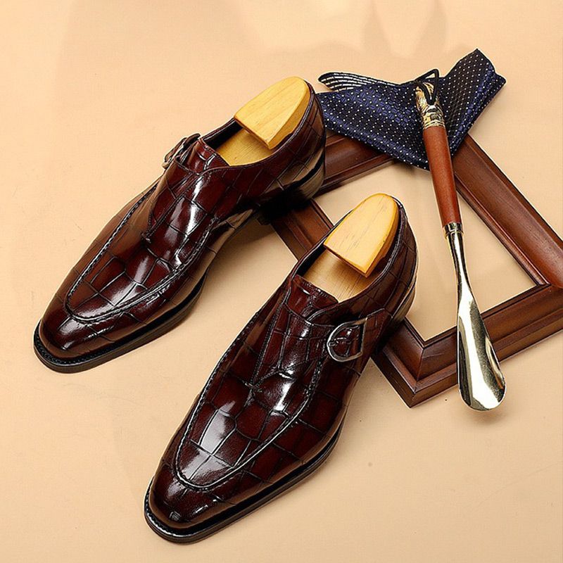 Męskie buty skórzane z kwadratowym noskiem i eleganckim fasonem | N&W - 3 - Nowa-aura