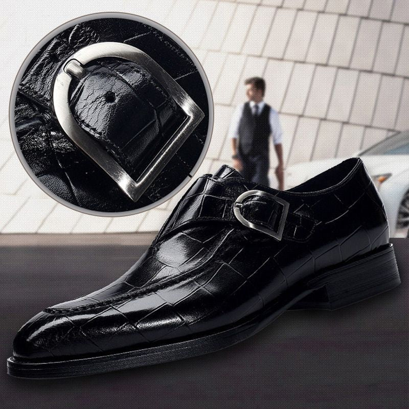 Męskie buty skórzane z kwadratowym noskiem i eleganckim fasonem | N&W - 4 - Nowa-aura