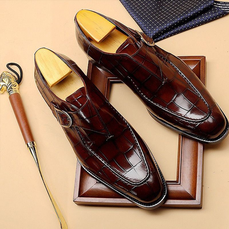 Męskie buty skórzane z kwadratowym noskiem i eleganckim fasonem | N&W - 5 - Nowa-aura