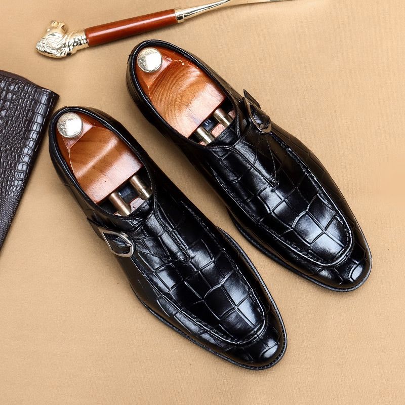 Męskie buty skórzane z kwadratowym noskiem i eleganckim fasonem | N&W - 6 - Nowa-aura