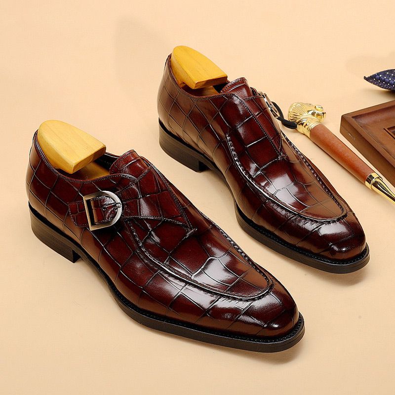 Męskie buty skórzane z kwadratowym noskiem i eleganckim fasonem | N&W - 7 - Nowa-aura