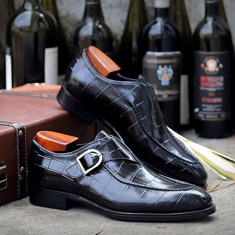 Męskie buty skórzane z kwadratowym noskiem i eleganckim fasonem | N&W - 8 - Nowa-aura