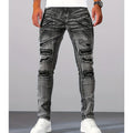 Męskie jeansy Slim-Fit z przetarciami i wygodnym krojem | N&W - 7 - Nowa-aura