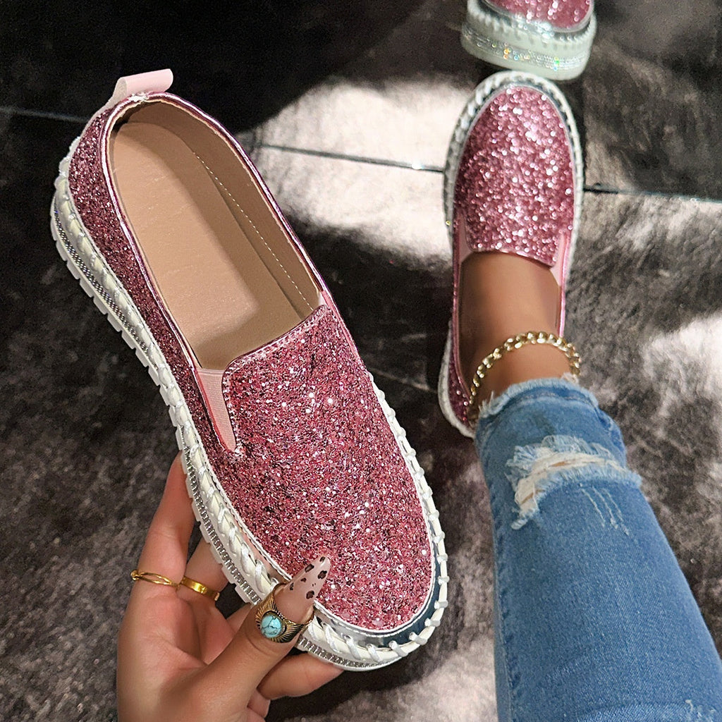 Damskie buty Slip-On z brokatowymi detalami | N&W - 3 - Nowa-aura