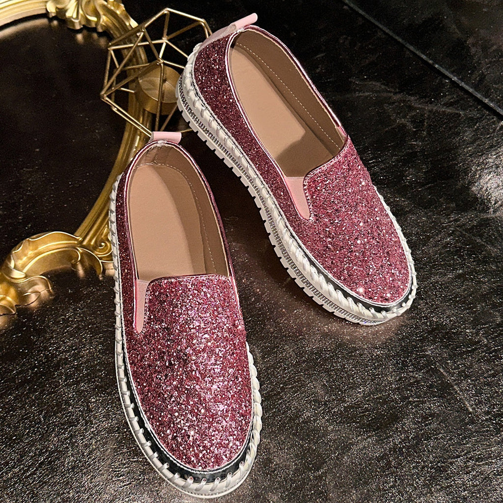 Damskie buty Slip-On z brokatowymi detalami | N&W - 14 - Nowa-aura