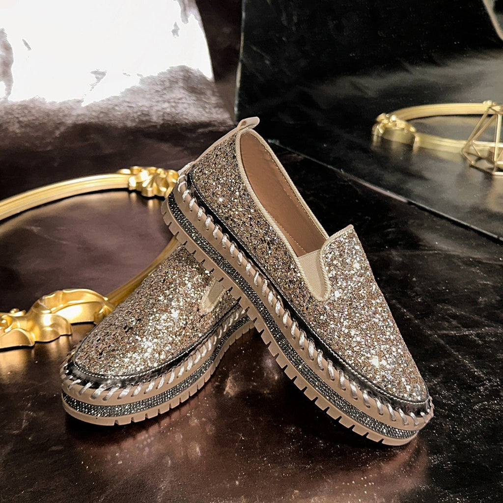 Damskie buty Slip-On z brokatowymi detalami | N&W - 15 - Nowa-aura