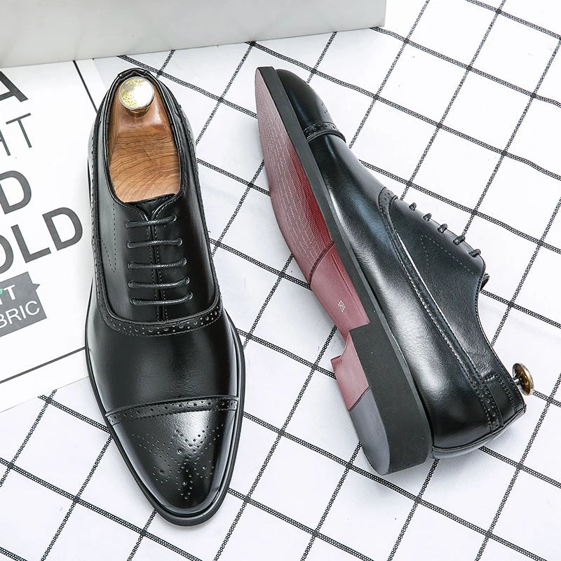 Buty Męskie Sznurowane z Cap-Toe | Elegancki Krój | N&W - 2 - Nowa-aura