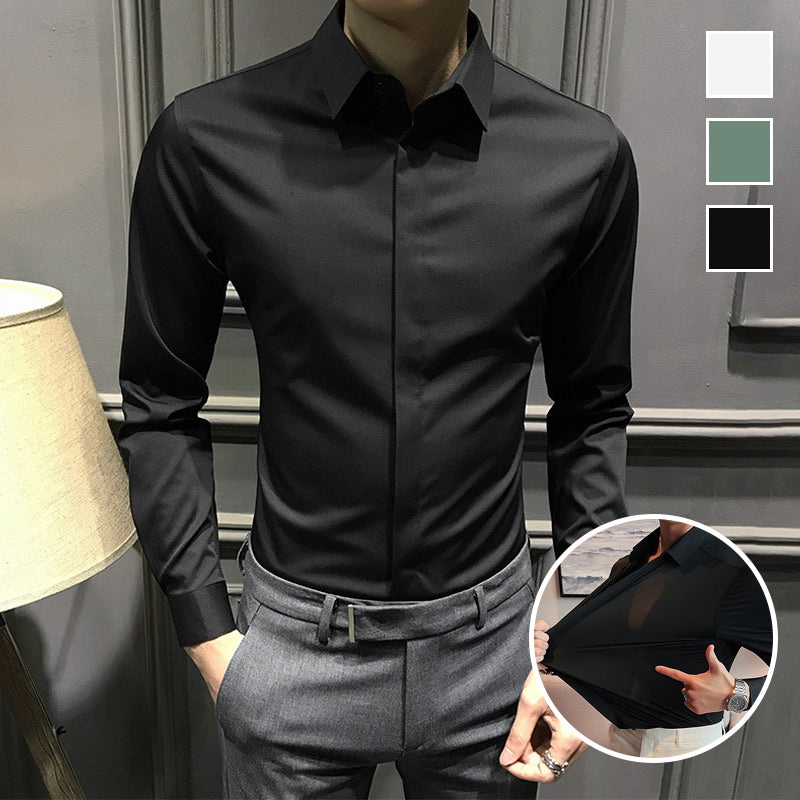 Koszula męska slim fit z kołnierzykiem button-down i długimi rękawami | N&W - 6 - Nowa-aura