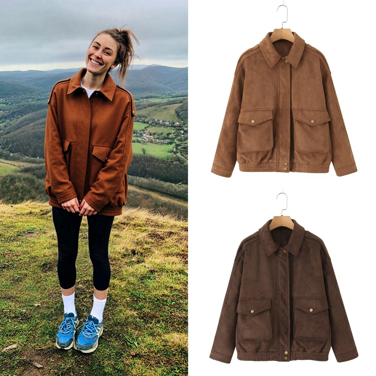 Kurtka Damska Oversize z Kieszeniami i Zapięciem | K&M - 1 - Krawczykmoda